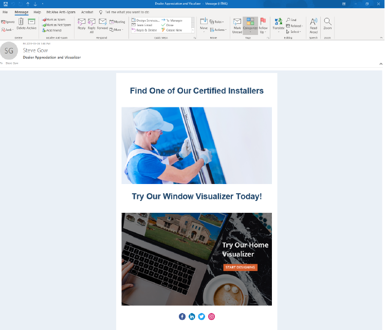 Home visualizer email marketing image example windows installer