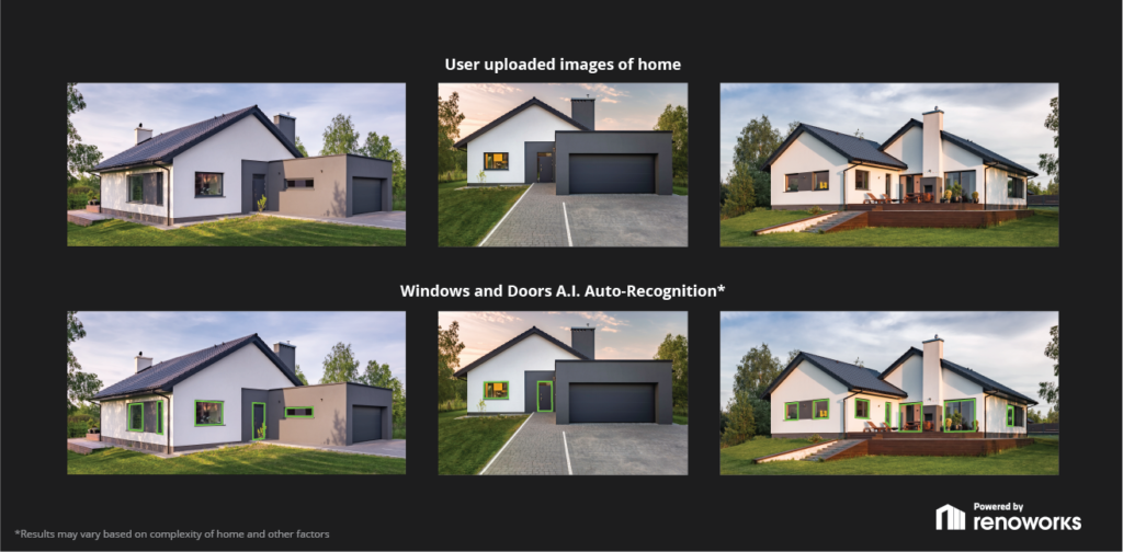 Renoworks AI Windows and Doors automatic image recognition technology for home design