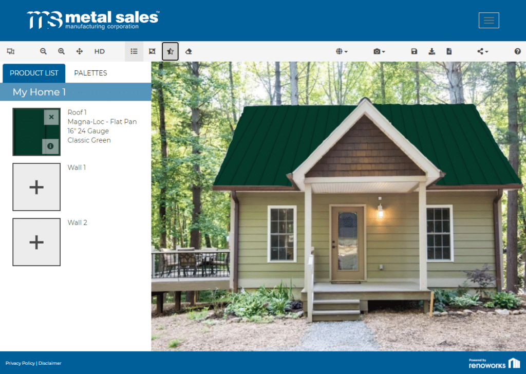 Metal Sales Visualizer home with metal roofing