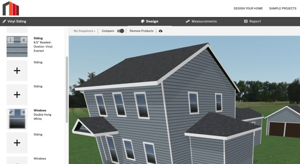 designing a home with vinyl siding colors on a renoworks pro visualizer