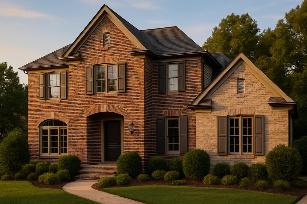 home with different brick colors