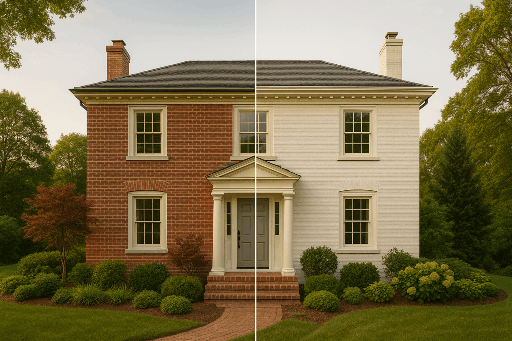 painting a red brick house
